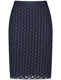 Spódnice - Gerry Weber Damska spódnica ołówkowa z koronką, długa szeroka spódnica ołówkowa wzorzysta, niebieski (Blueberry), 42 - grafika 1
