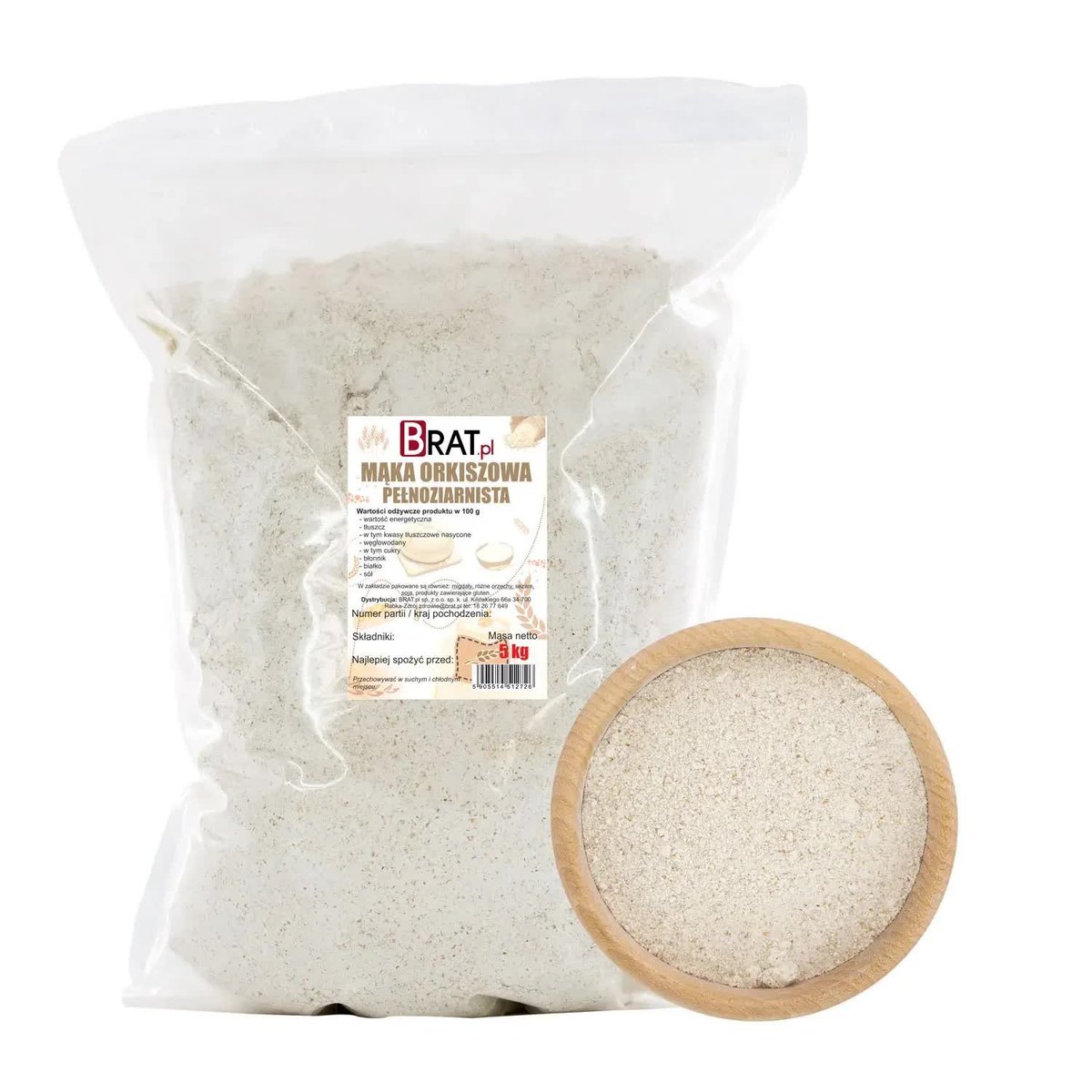 Mąka orkiszowa pełnoziarnista 5kg