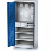 Szafy i regały magazynowe - Alfa 3 Szafa warsztatowa MECHANIC, 1950 x 920 x 500 mm, 3 półki, 2 szuflady, niebieskie drzwi 1262665 - miniaturka - grafika 1