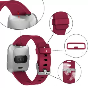 Opaska / Pasek Braders do Fitbit Versa / Versa 2 / Versa Lite bordowy / red wine - Akcesoria do smartwatchy - miniaturka - grafika 3