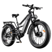 Rowery elektryczne - FENGQS H6PRO Electric Bike 1000W*2 Motor 52V 20Ah Battery 26*4 0 inch Tires 60km/h Max Speed 140km Range 7-speed LCD Dis - miniaturka - grafika 1