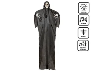 Dekoracja wisząca Ponury Żniwiarz - czarny - 240 cm - 1 szt. - Halloween - miniaturka - grafika 1