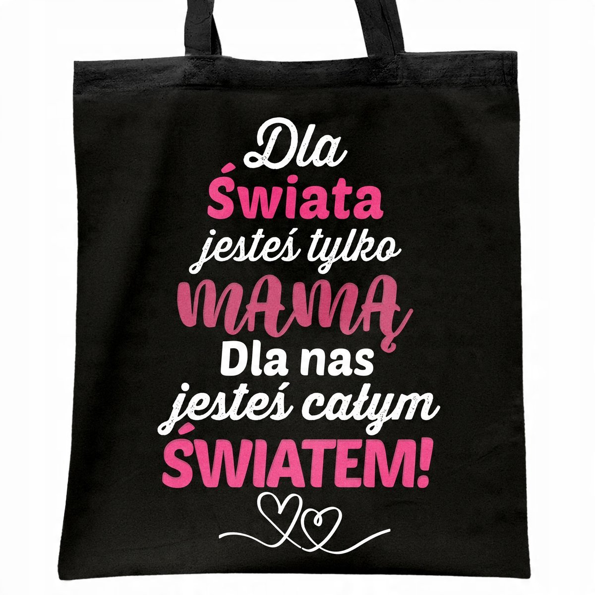 Torba bawełniana czarna na zakupy Dzień Matki Dla Mamy Prezent