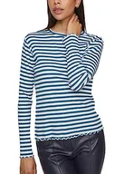 Koszulki i topy damskie - Vila VITHESSA O-Neck L/S Top - NOOS, Moroccan Blue/Stripes:Cloud Dancer, L - miniaturka - grafika 1