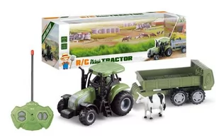 Traktor z przyczepą ze zwierzęciem hodowlanym zdalnie sterowany 376244 - Klocki - miniaturka - grafika 1