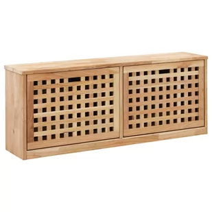 vidaXL Ławka ze schowkiem na buty, 94x20x38 cm, lite drewno orzechowe - Szafki na buty - miniaturka - grafika 1