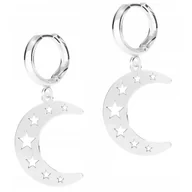 Kolczyki - Kolczyki Srebrne Księżyce Moon Blaszka z Gwiazdkami Gwiazdami SREBRO 925 - miniaturka - grafika 1