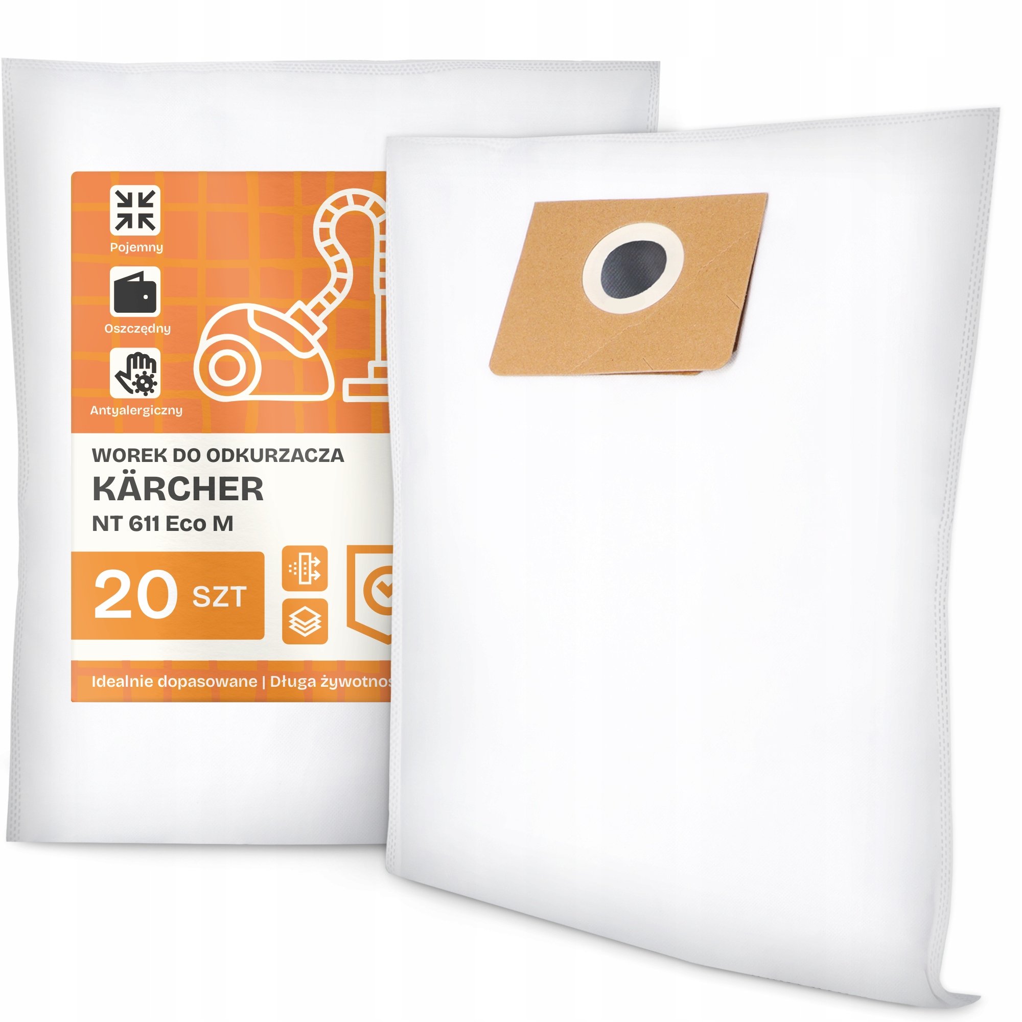 20x Worek do Odkurzacza Kärcher Nt 611 Eco M Syntetyczny Duży Torba Work G9