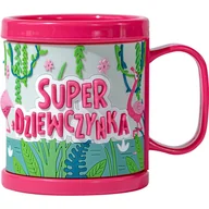 Kubki dla dzieci - Plastikowy kubek 3D z napisem Super Dziewczynka - miniaturka - grafika 1