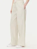 Spodnie damskie - Mustang Spodnie materiałowe Tuscaloosa 1016583 Beżowy Wide Fit - miniaturka - grafika 1