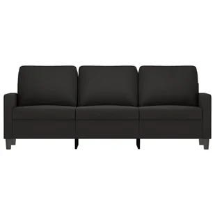 Sofa 3-osobowa, czarny, 180 cm, tapicerowana aksamitem - Sofy i kanapy - miniaturka - grafika 4