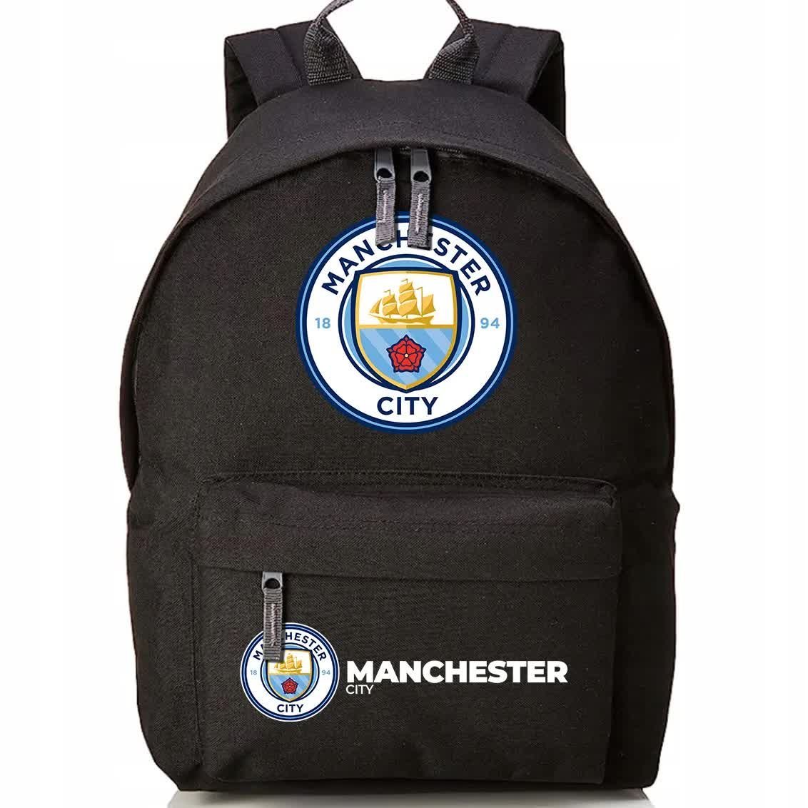 Plecak Szkolny Czarny Kluby Piłkarskie Piłkarze Sportowe Wzory
