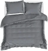 Pościel - Pościel Z Falbaną 200X220 Szara 2596 - miniaturka - grafika 1