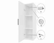 Szafki łazienkowe - Szafka łazienkowa wisząca słupek biały mat - miniaturka - grafika 1