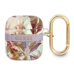 Guess GUA2HHFLU AirPods cover fioletowy/purple Flower Strap Collection - Akcesoria do słuchawek - miniaturka - grafika 1