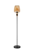 Lampy stojące - Lucide Ilona lampa stojąca czarna klosz szkło amber fi 22cm 1xE27 - miniaturka - grafika 1