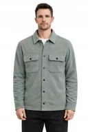 Kurtki męskie - ONLY SONS KURTKA MĘSKA Z POLARU GŁADKA Z KOLORU ZIELONEGO L N1A - miniaturka - grafika 1