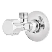 Zawory i kraniki - Zawór grzybkowy kątowy czerpalny do baterii, dolnopłuka lub pralki 1/2" x 3/4" Invena chrom - miniaturka - grafika 1