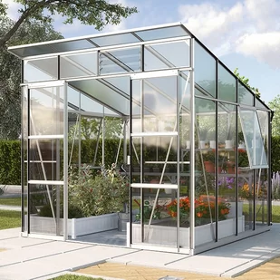 VITAVIA szklarnia bezprogowa Freya 7600, srebrna - (7,6 m2; 2,58 x 2,92 m) szkło hartowane + baza - Szklarnie ogrodowe VITAVIA szklarnia bezprogowa Freya 7600, srebrna - (7,6 m2; 2,58 x 2,92 m) szkło hartowane + baza - Szklarnie ogrodowe - miniaturka - grafika 5