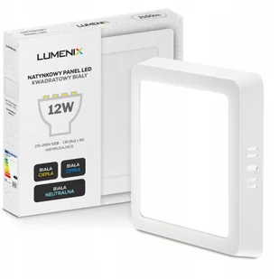 Panel plafon sufitowy Led Natynkowy Kwadrat 12W 1080lm Nie mruga CCD Slim - Lampy sufitowe - miniaturka - grafika 1