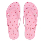 Klapki i japonki damskie - Japonki Tommy Hilfiger Repeat Logo Platform FW0FW09199 Różowy - miniaturka - grafika 1