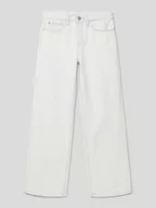 Spodnie i spodenki dla dziewczynek - Jeansy z szeroką nogawką i detalem z logo model ‘BLEACHED BLUE’ - miniaturka - grafika 1