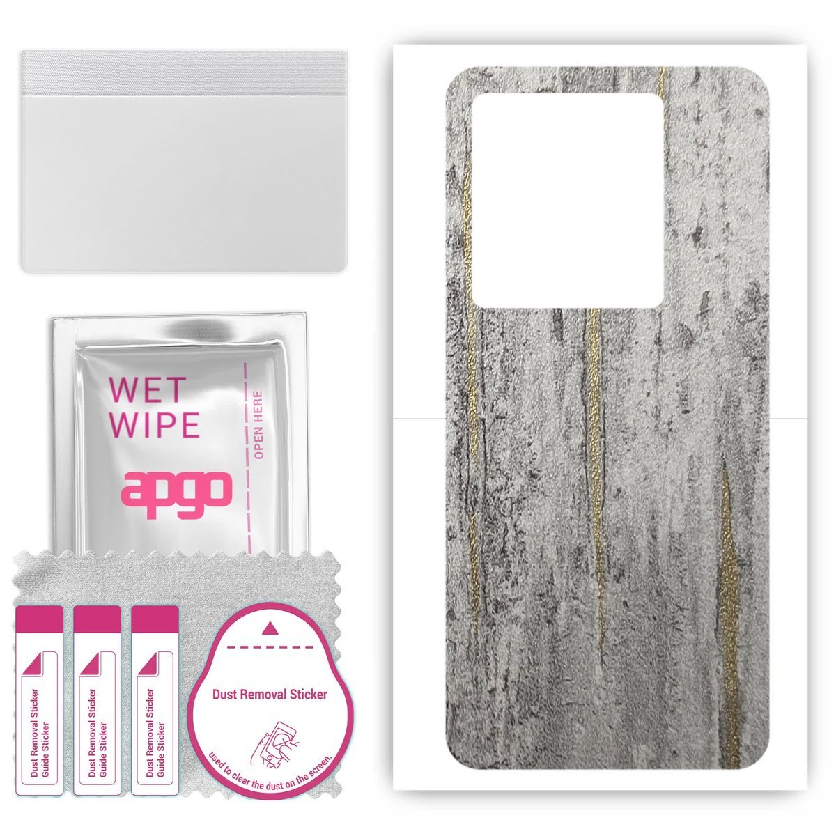 Folia naklejka skórka strukturalna na TYŁ do VIvo IQOO Neo7 Racing Edition - Beton Złote Paski - apgo SKINS