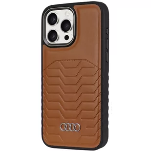Audi Synthetic Leather MagSafe iPhone 15 Pro Max 6.7" brązowy/brown hardcase AU-TPUPCMIP15PM-GT/D3-BN - Etui i futerały do telefonów - miniaturka - grafika 2