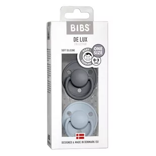 BIBS de Lux One Size 2 - Pack Iron & Baby Blue Smoczek Uspokajający Silikonowy - Smoczki uspokajające BIBS de Lux One Size 2 - Pack Iron & Baby Blue Smoczek Uspokajający Silikonowy - Smoczki uspokajające - miniaturka - grafika 1