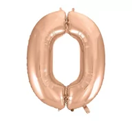 Balony i akcesoria - GoDan Balon foliowy cyfra 0 45&quot; różowo-złoty HS-C45RZ0 - miniaturka - grafika 1