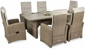 Meble ogrodowe - Zestaw mebli ogrodowych Rawena 6+1 - Beżowy - miniaturka - grafika 1