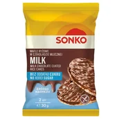 Batoniki - Sonko Wafle Ryżowe W Czekoladzie Mlecznej Bez Dodatku Cukru 30 G - miniaturka - grafika 1