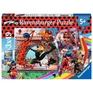 Puzzle - Ravensburger Puzzle 3x49 Miraculum: Biedronka i Czarny Kot - - miniaturka - grafika 1