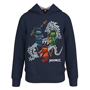 LEGO Chłopięca bluza z kapturem Ninjago Jungen LWStorm 103 bluza z kapturem, 590 ciemnogranatowa, 122 - Bluzy dla chłopców - miniaturka - grafika 1