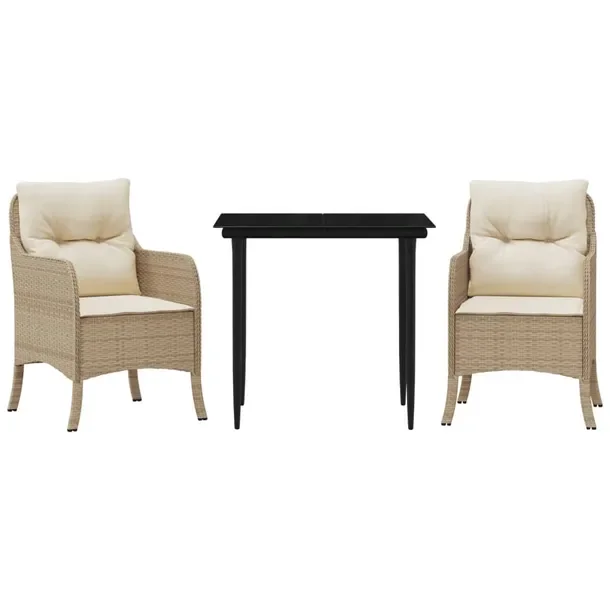 Zestaw Mebli Ogrodowych Rattan PE, Stół 80x80x74 cm, Krzesła 58,5x67x86