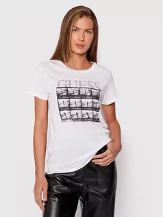 Koszulki i topy damskie - Guess T-Shirt Film Roll Easy W1BI23 K9RV0 Biały Regular Fit Biały - grafika 1