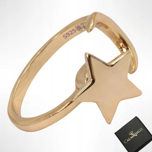 Antystresowy pierścionek SREBRO 925 spinner pozłacany – obrotowa gwiazda - Pierścionki - miniaturka - grafika 1