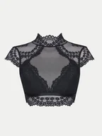 Koszulki sportowe damskie - Hunkemöller Biustonosz top Daisy 205499 Czarny - miniaturka - grafika 1
