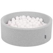Suche baseny - KiddyMoon 90 x 30 cm/300 piłek  7 cm kąpiel do zabawy dla dzieci z kolorowymi okrągłymi piłkami Made in EU, jasnoszary: biały - miniaturka - grafika 1