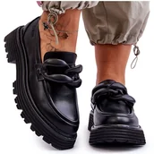 Mokasyny damskie - Skórzane Mokasyny Półbuty Big Star LL274580 Czarne - miniaturka - grafika 1