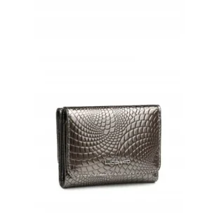 Szary Portfel Damski Skóra Naturalna LUIGISANTO RFID Lakierowany Zgrabny - Portfele Szary Portfel Damski Skóra Naturalna LUIGISANTO RFID Lakierowany Zgrabny - Portfele - miniaturka - grafika 1