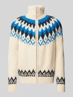 Swetry męskie - Kurtka z dzianiny z zamkiem błyskawicznym model ‘JACQUARD’ - miniaturka - grafika 1