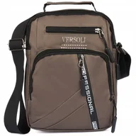 Nerki - Torba Męska Saszetka Na Ramię Sportowa Torebka Materiałowa Pojemna Brązowa - miniaturka - grafika 1