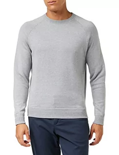 Swetry męskie - Hackett London Męska bluza z dzianiny sweter, flanela szara, S - grafika 1