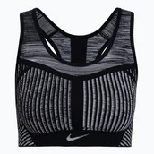 Bielizna sportowa damska - Biustonosz Nike Fe/Nom Flyknit Bra black/white - miniaturka - grafika 1