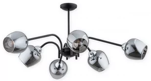 Lemir Katla żyrandol 6 pł. / czarny matowy + chrom + grafit O3066 W6 CZA + CH O3066 W6 CZA + CH - Lampy sufitowe - miniaturka - grafika 1