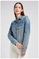 Kurtki damskie - Damska kurtka jeansowa Lee BUTTON DOWN SS M - miniaturka - grafika 1