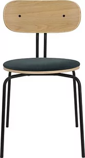 Krzesło Curious ciemnoturkusowe z tapicerowanym siedziskiem na czarnych nogach - Fotele i krzesła ogrodowe - miniaturka - grafika 1