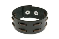 Bransoletki - Skórzana Bransoletka Metal Rock Punk Goth - miniaturka - grafika 1