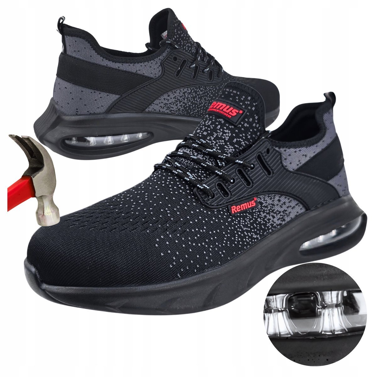 Buty robocze S1 Półbuty Sportowe siatkowe Oddychające AIR z Noskiem BHP 35